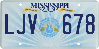 MS license plate LJV678