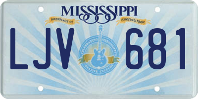 MS license plate LJV681