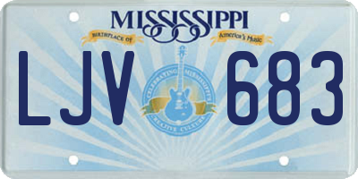 MS license plate LJV683