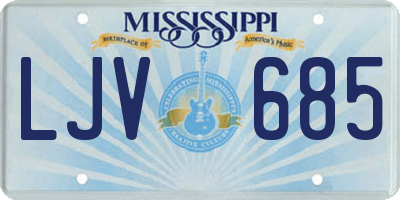 MS license plate LJV685