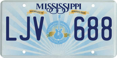 MS license plate LJV688