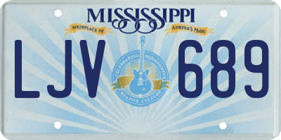 MS license plate LJV689