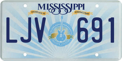 MS license plate LJV691