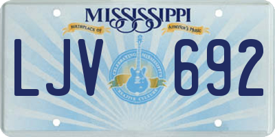 MS license plate LJV692