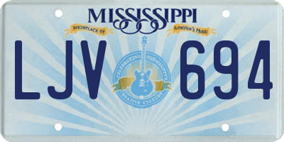 MS license plate LJV694