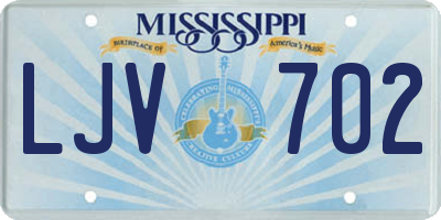 MS license plate LJV702