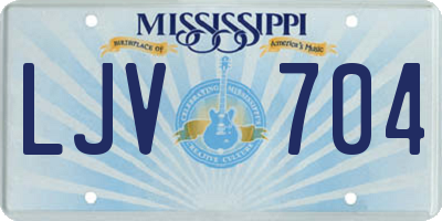 MS license plate LJV704