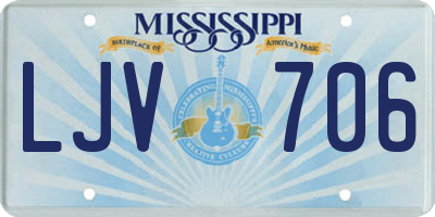 MS license plate LJV706