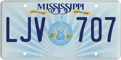 MS license plate LJV707