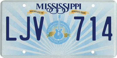 MS license plate LJV714