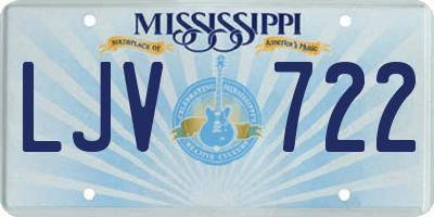 MS license plate LJV722