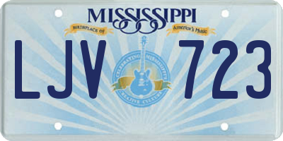 MS license plate LJV723