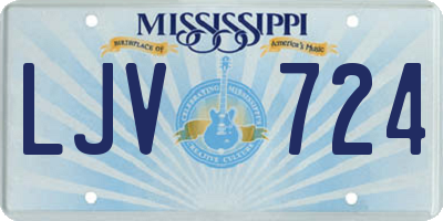 MS license plate LJV724
