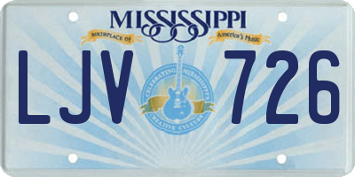 MS license plate LJV726