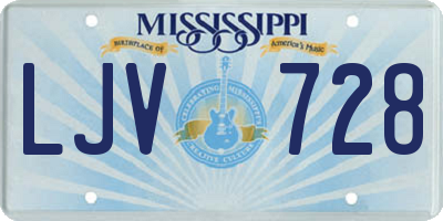 MS license plate LJV728