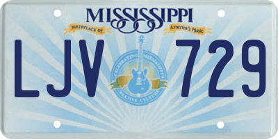 MS license plate LJV729