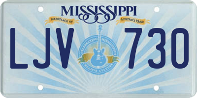 MS license plate LJV730