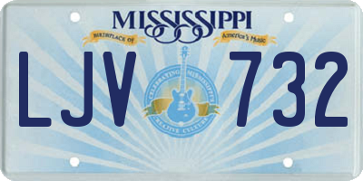 MS license plate LJV732