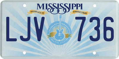 MS license plate LJV736