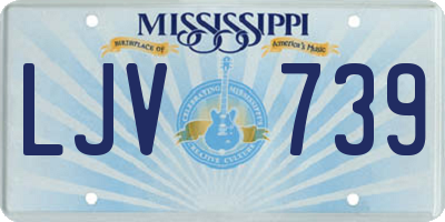 MS license plate LJV739