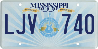 MS license plate LJV740