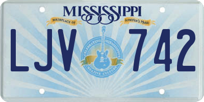 MS license plate LJV742