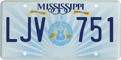 MS license plate LJV751