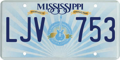 MS license plate LJV753