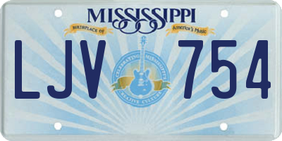 MS license plate LJV754
