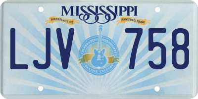 MS license plate LJV758