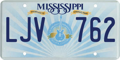 MS license plate LJV762