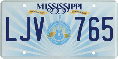 MS license plate LJV765