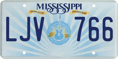 MS license plate LJV766