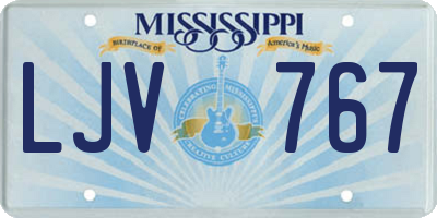 MS license plate LJV767