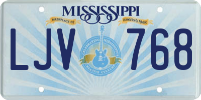 MS license plate LJV768
