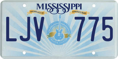 MS license plate LJV775