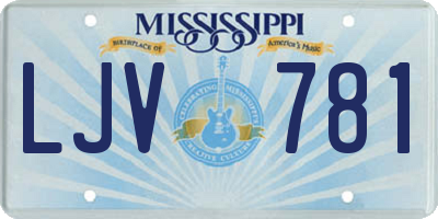 MS license plate LJV781