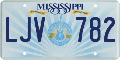 MS license plate LJV782