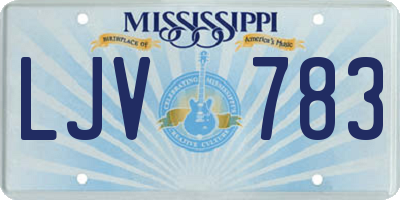 MS license plate LJV783