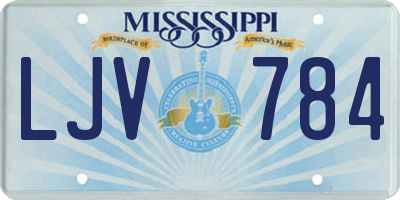MS license plate LJV784
