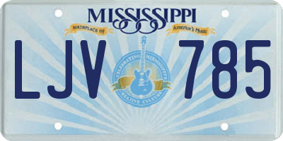 MS license plate LJV785