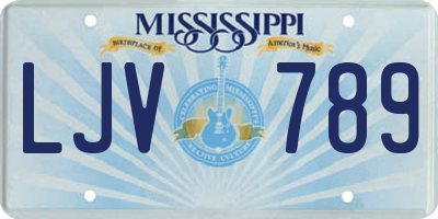 MS license plate LJV789