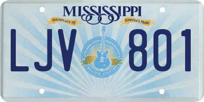 MS license plate LJV801
