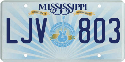 MS license plate LJV803