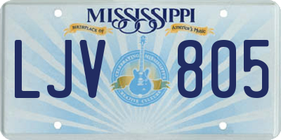 MS license plate LJV805
