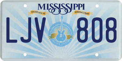 MS license plate LJV808