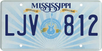 MS license plate LJV812
