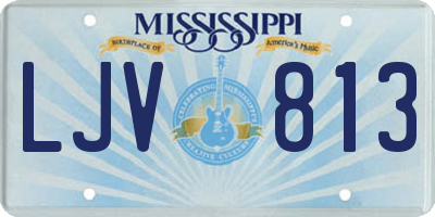 MS license plate LJV813