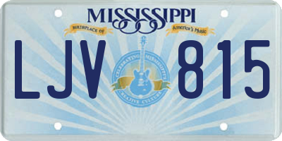MS license plate LJV815