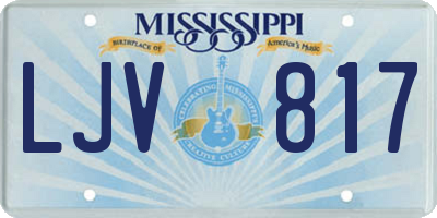 MS license plate LJV817